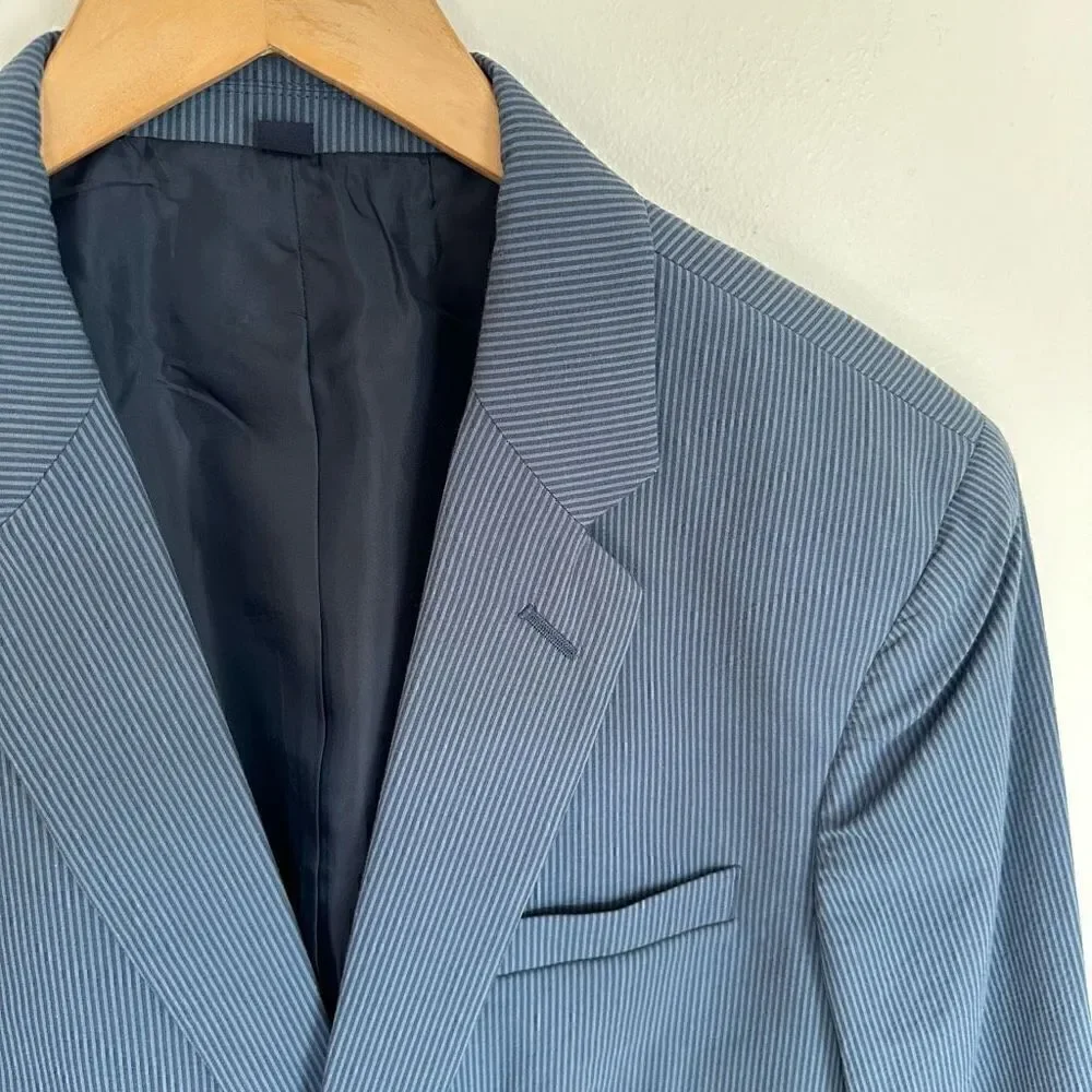 J. Crew Men’s Thompson Micro Stripe Cotton Two Button Single Breasted Blazer Jac
